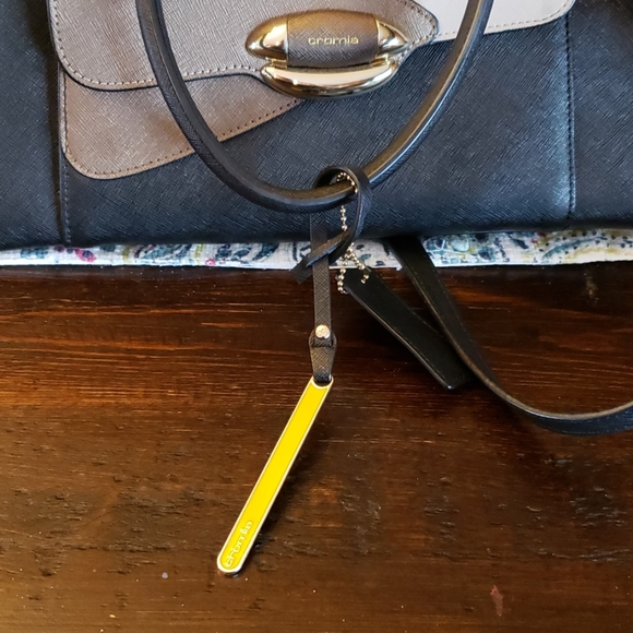 Cromia Leather Bowler Satchel Handbag - Picture 5 of 7